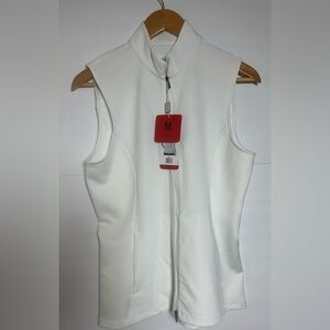 Greg Norman Collection White Zip-Up Vest Shirt Medium